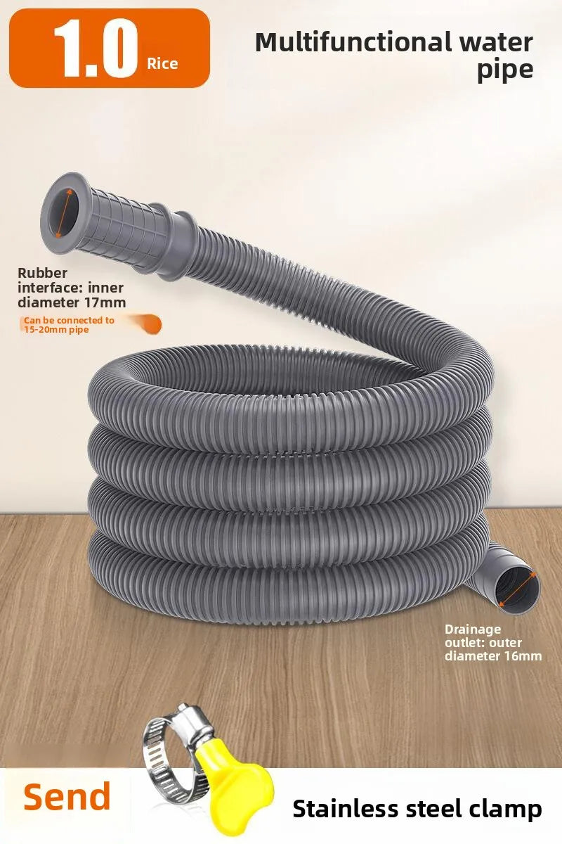 Drain Hose Extension Set with Clamps – Washing Machine & Dishwasher