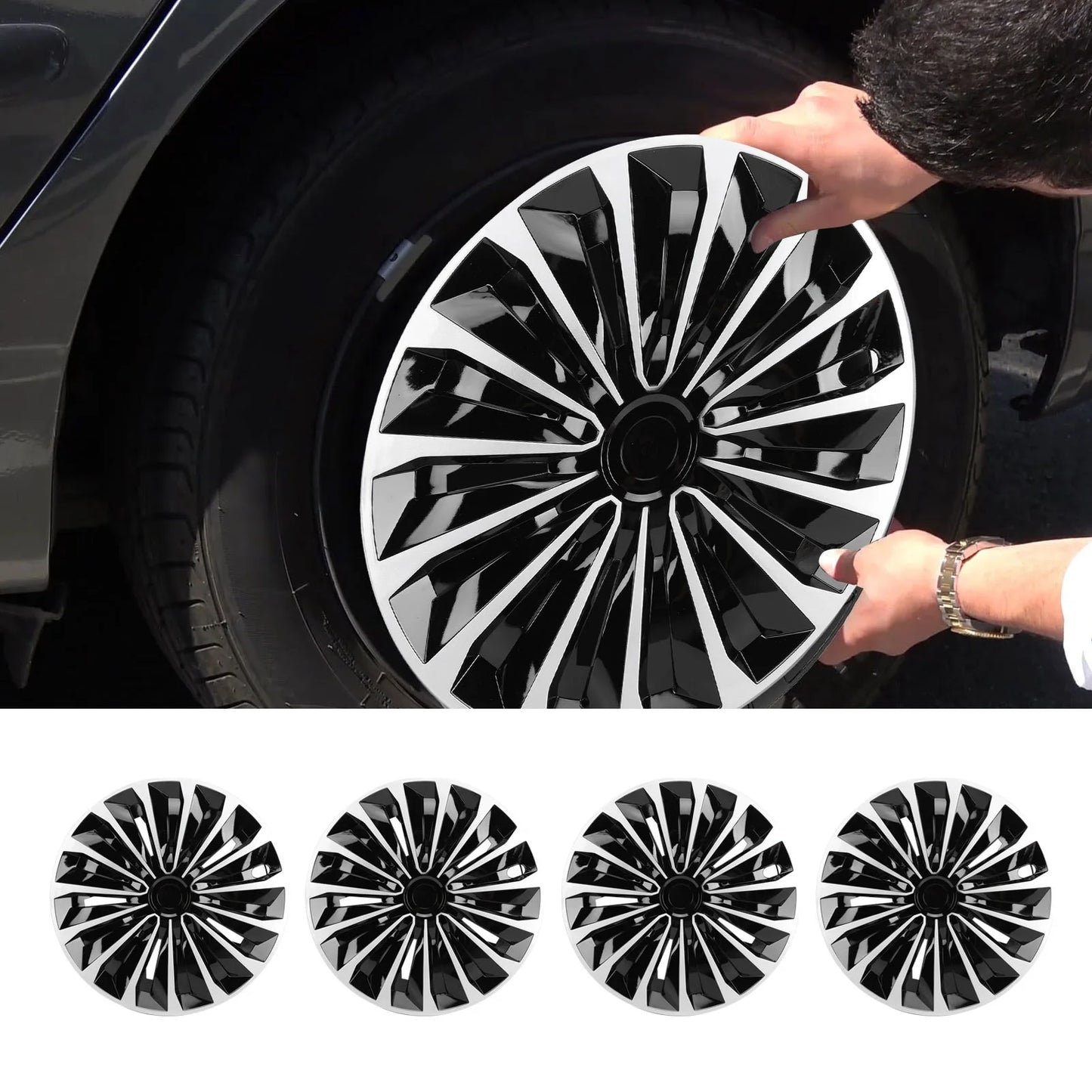 16 Inch Hubcaps Set of 4 – R16 Universal Steel Wheel Cover