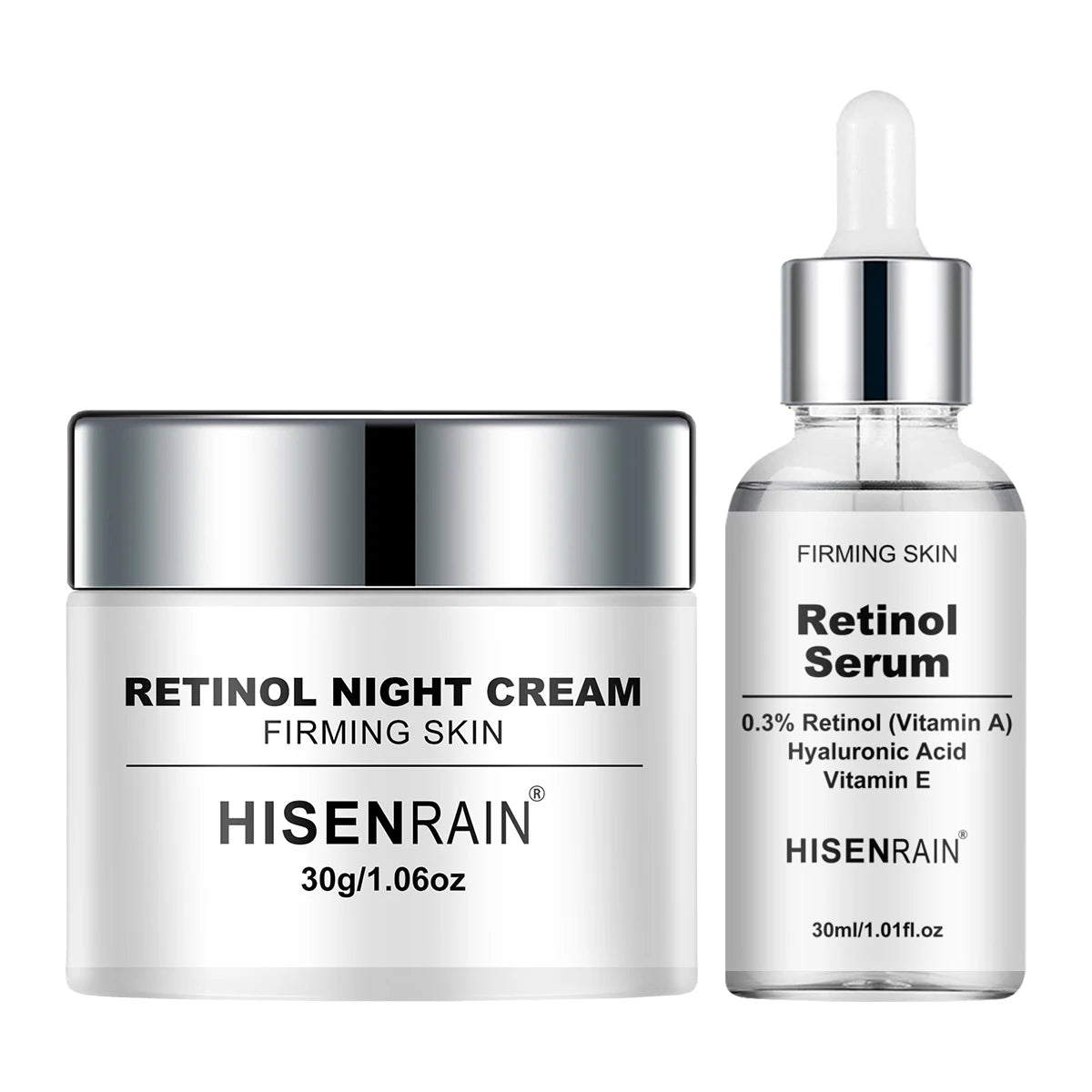 SUYARUN Retinol Gel Cream And Serum Set Anti-Aging Moisturizing Brightening Facial Skincare Treatment. Peaceful Pleasures Health and Wellness 30g-30ml
