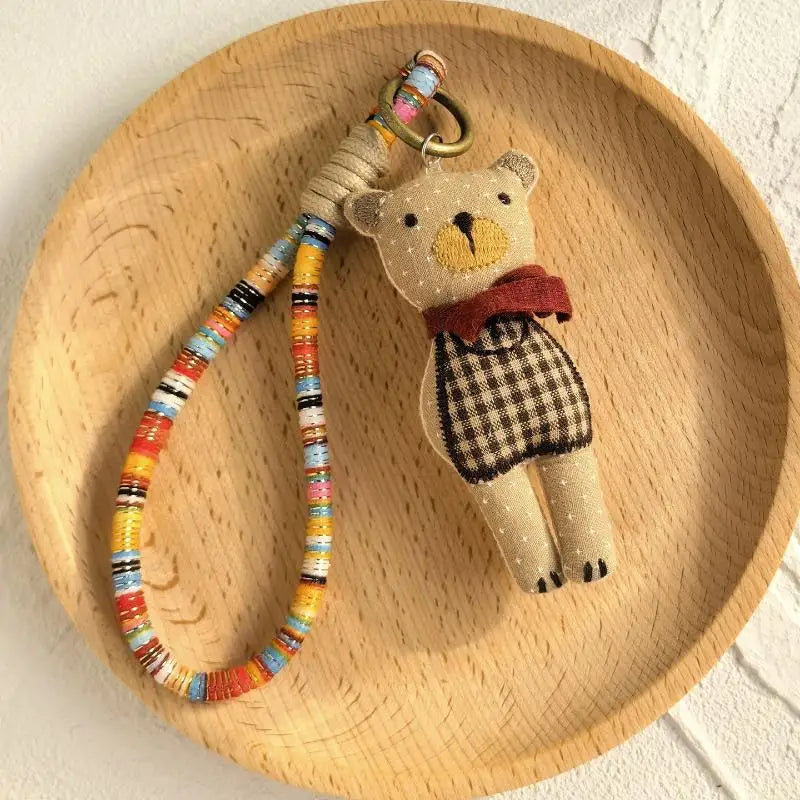 Handmade Cartoon Animal Fabric Keychain | Cute Backpack Pendant