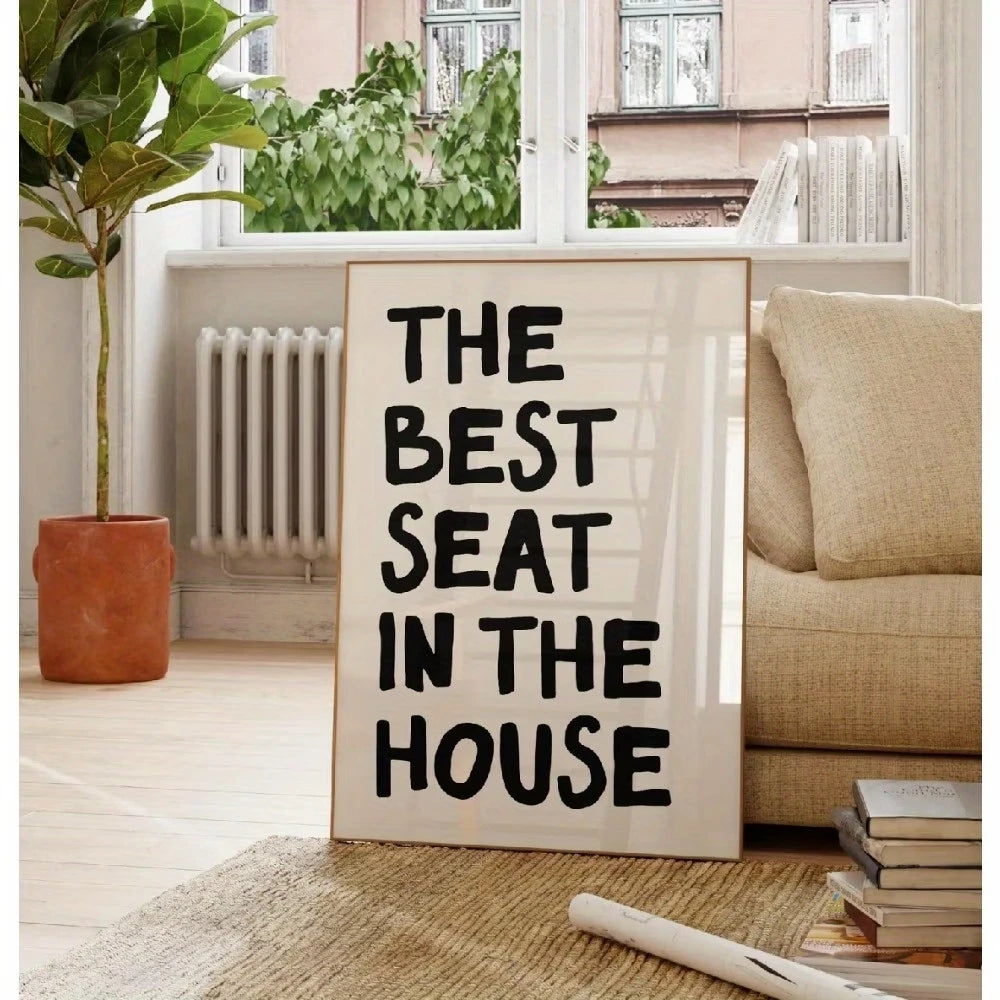 Funny "Best Seat in the House" Bathroom Canvas Wall Art Print