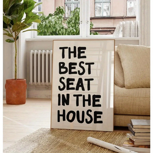 Funny "Best Seat in the House" Bathroom Canvas Wall Art Print Bathroom Canvas Art Peaceful Pleasures Health and Wellness G3633 60x80cm Unframed