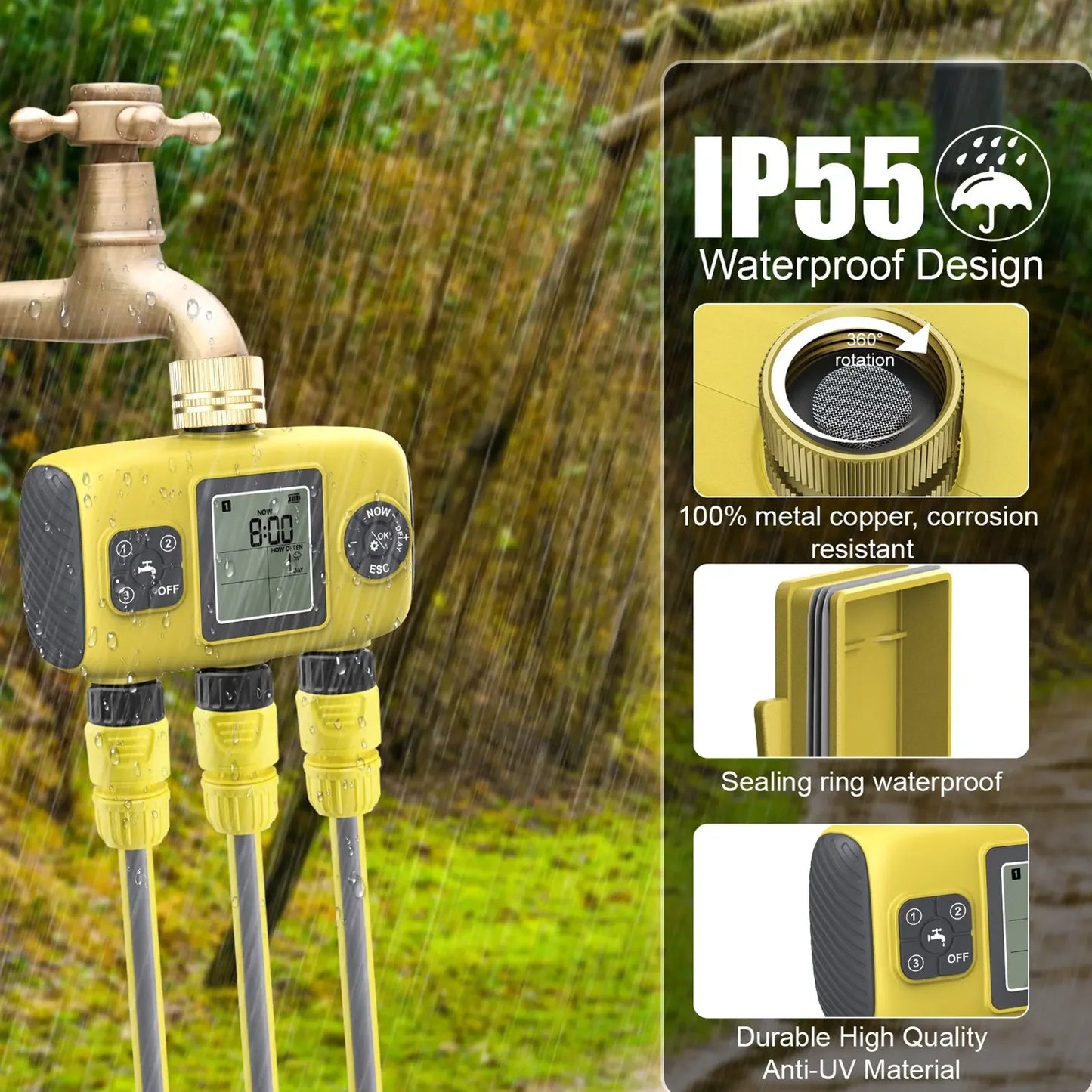 Automatic Timing Valves Controller Inlet Rain Delay Water Timer