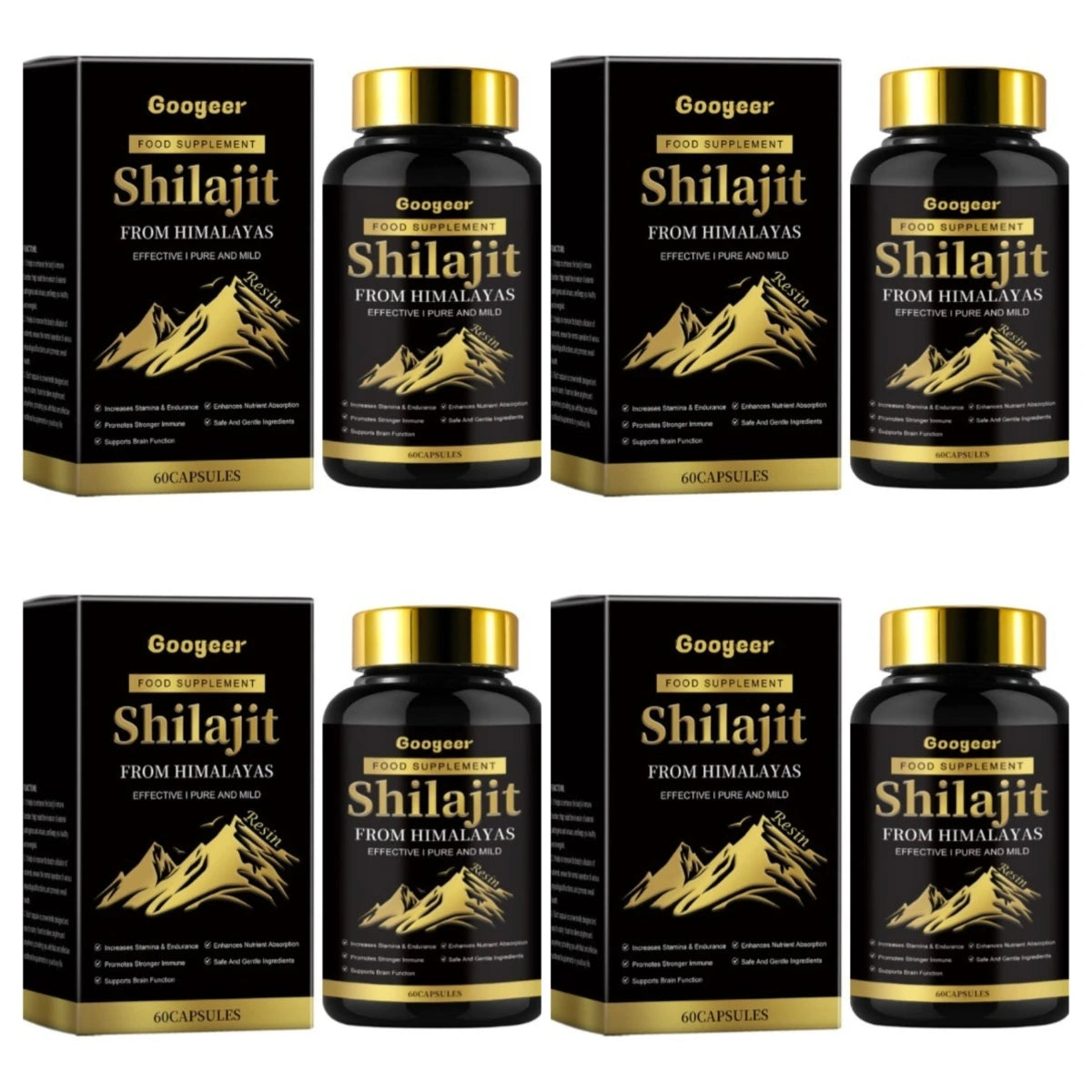Googeer Himalayan Shilajit Capsules 60ct | Brain & Nutrient Support
