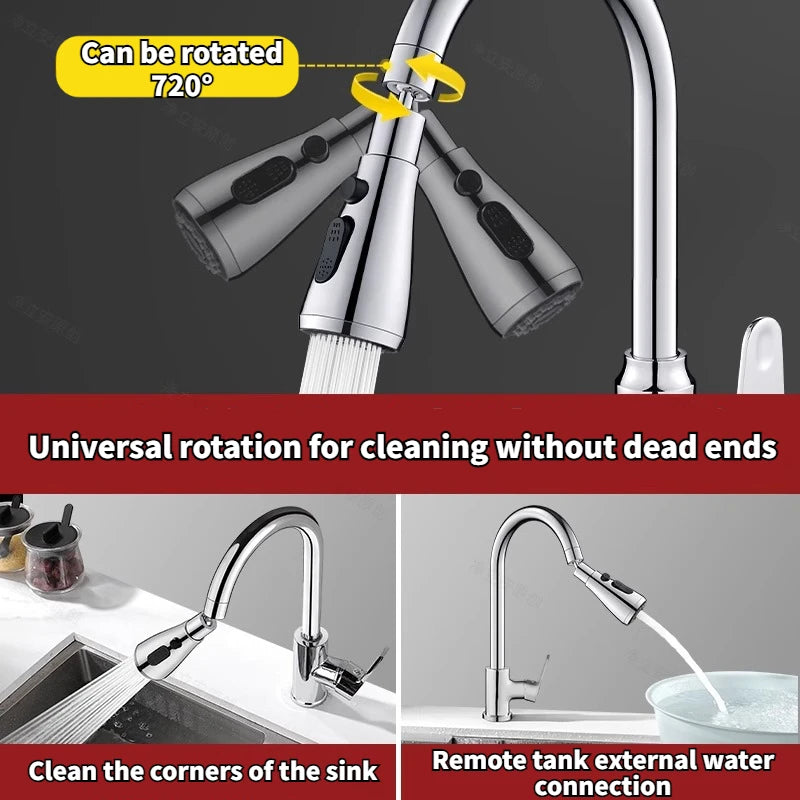 Kitchen Faucet Extender With Filter Function Universal 720° Rotate Aerator Splash Filter Washbasin Faucet Bubbler Nozzle Aerator Peaceful Pleasures Health and Wellness