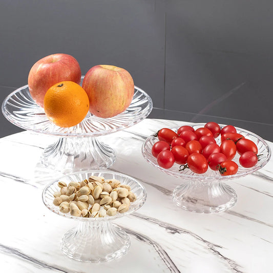 Clear Embossed Fruit & Snack Serving Tray | PET Plate 15–30cm Serving Tray Peaceful Pleasures Health and Wellness