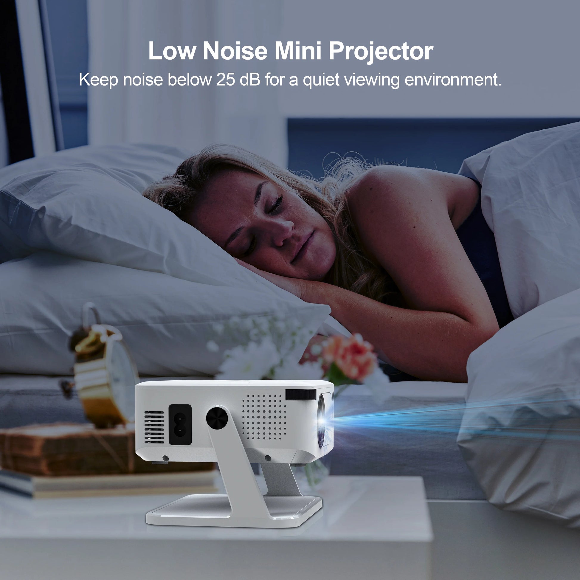 Xnano HA109 Projector 300 ANSI 720P Android11 WiFi6 BT5.0 Built-in App Smart Phone 1080P 4K Video Home Cinema Mini Projector Peaceful Pleasures Health and Wellness