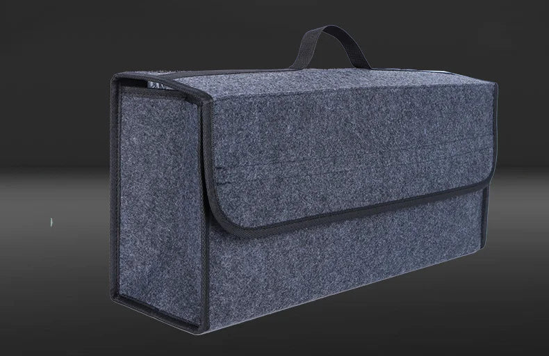 Large Anti Slip Compartment Boot Storage Organizer Tool Car Storage Bag Car Trunk Organizer Soft Felt Storage Box Accessories Peaceful Pleasures Health and Wellness Grey