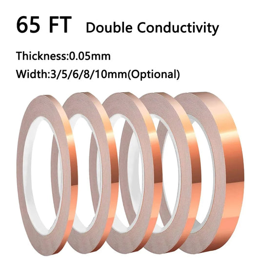 65FT Double Conductive Copper Foil Tape | EMI Shielding & Repair Conductive Copper Tape Oasis Select