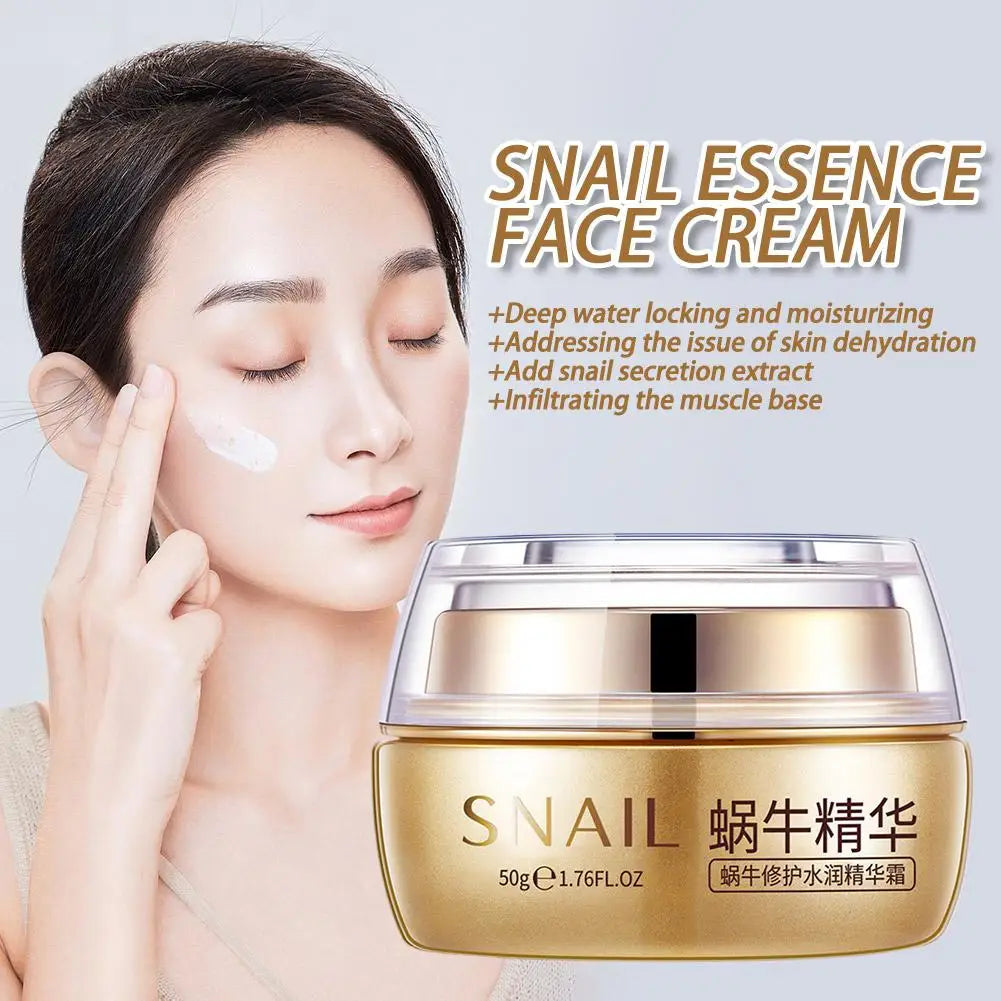 50g Snail Recovery Cream,Snail Mucin Facial Moisturizer for Hydrated, Supple Smooth-Feeling Skin, Lightweight Daily Face Cream Peaceful Pleasures Health and Wellness