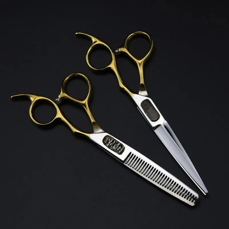 6 Inch Coiffeuses Barberia Accesorios Hair Scissors Barber Tijeras Professional Hairdressing Scissors Tools for Hairdresser 6CR Peaceful Pleasures Health and Wellness 1set