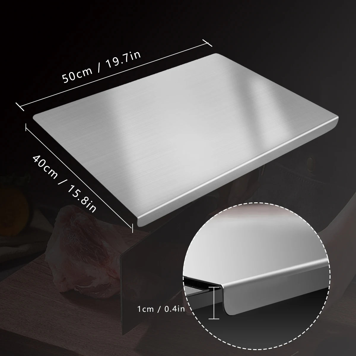 304 Stainless Steel Cutting Board Butcher Block Household Rolling Board Kitchen Supplies Food Preparation Meal Prep Tools Peaceful Pleasures Health and Wellness 4050 United States