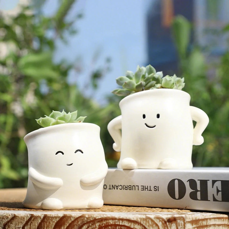 Smiley Face Mini Resin Succulent Planter | Desk & Home Decor