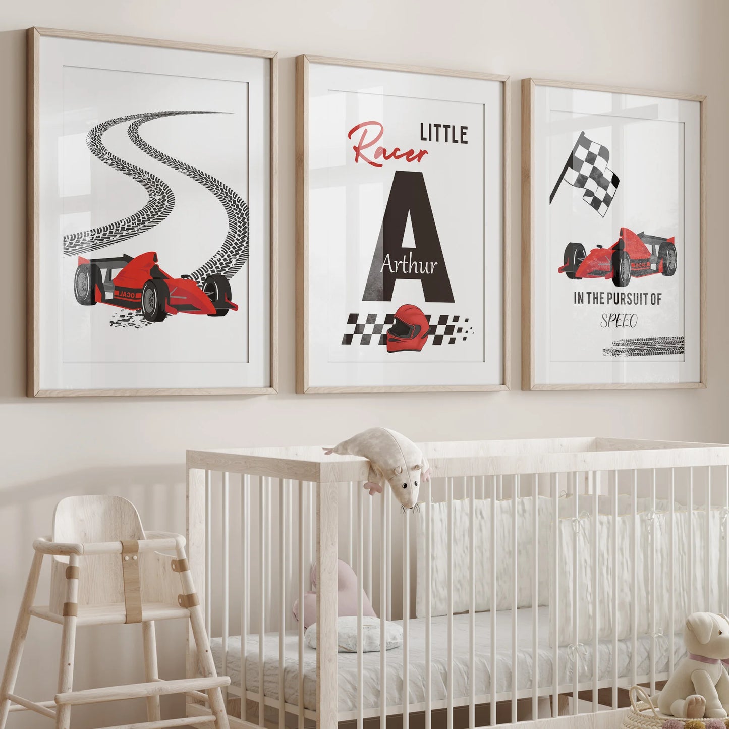 Personalized Formula Racing Canvas Wall Art | Kids Room Decor