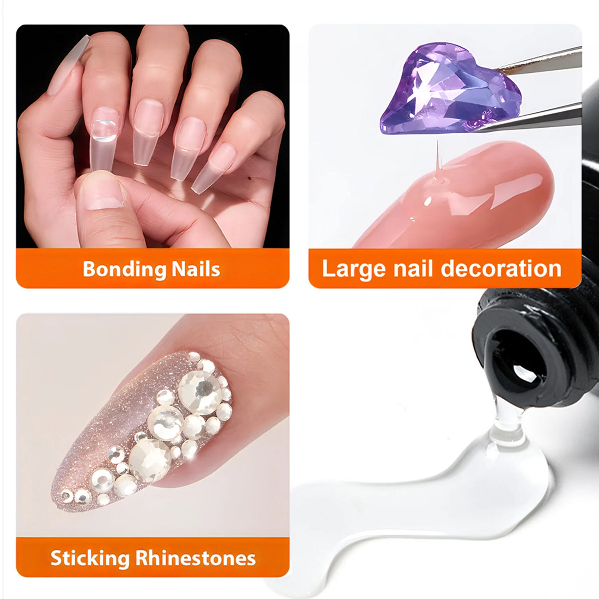 TWOING 15ml Nail Tips Gel Nude Clear Transparent Nail Gel Soak Off UV LED Nail Art Gel Varnish Function Gel Nail Extension Peaceful Pleasures Health and Wellness