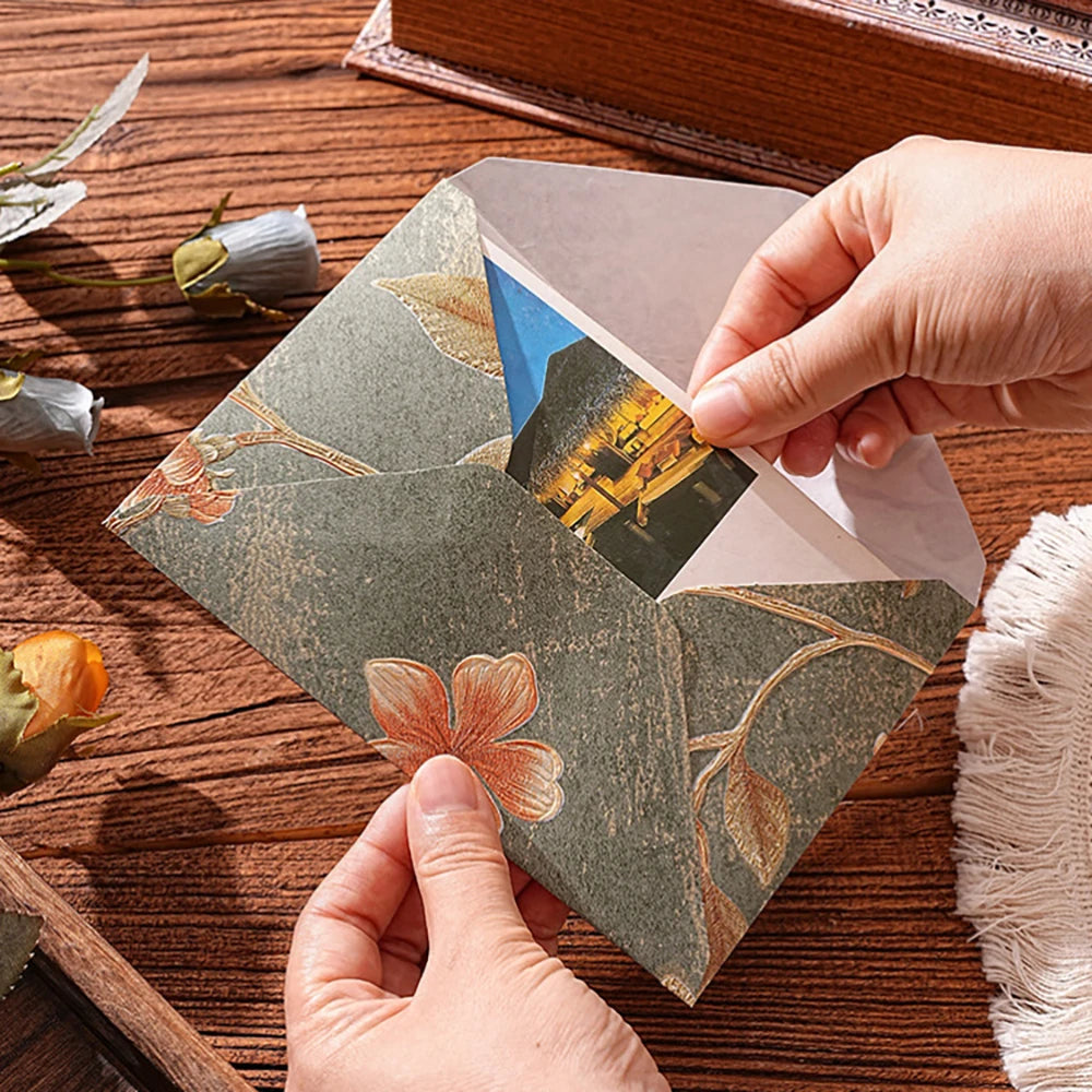 Retro Brocade Envelopes Chinese Letter Writing Package Wedding Party