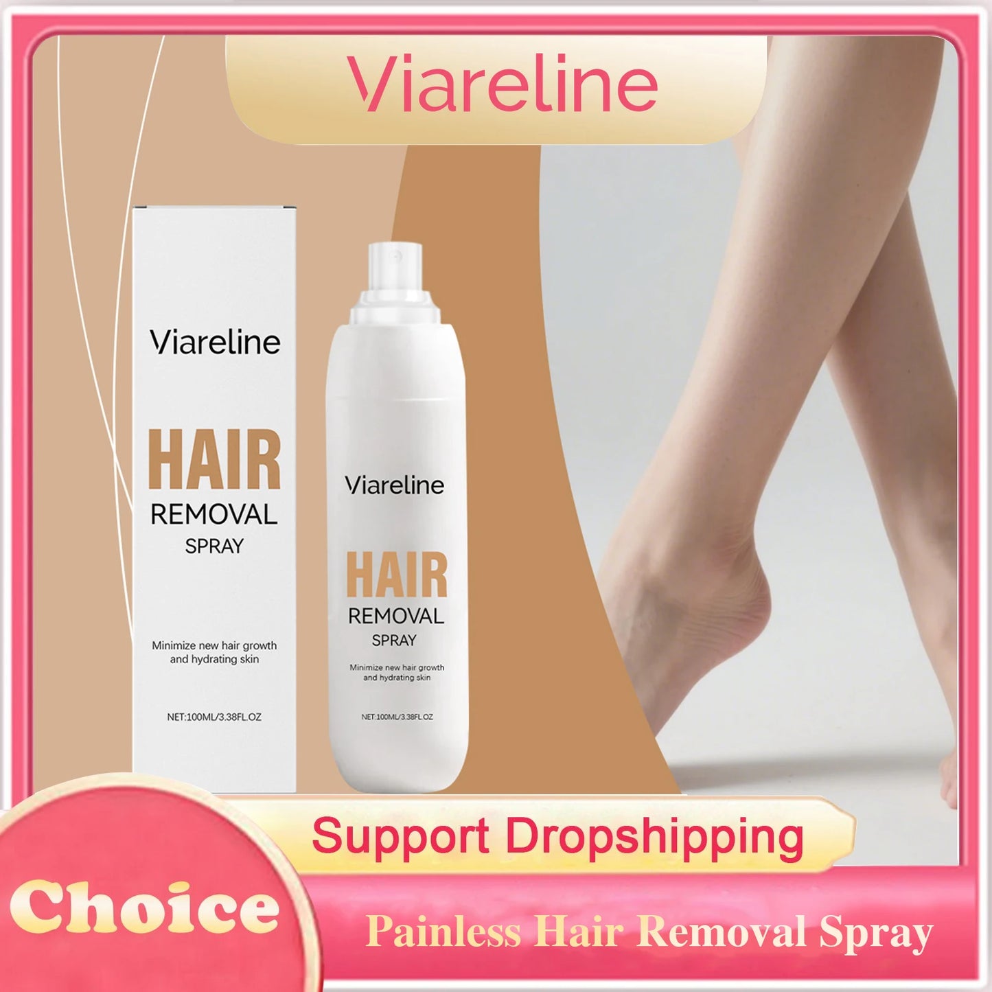 Painless Hair Removal Spray Full-Body Hair Growth Inhibition Soothing Redness Smoothing Soft Hydrating Gentle Hair Removal Spray Peaceful Pleasures Health and Wellness