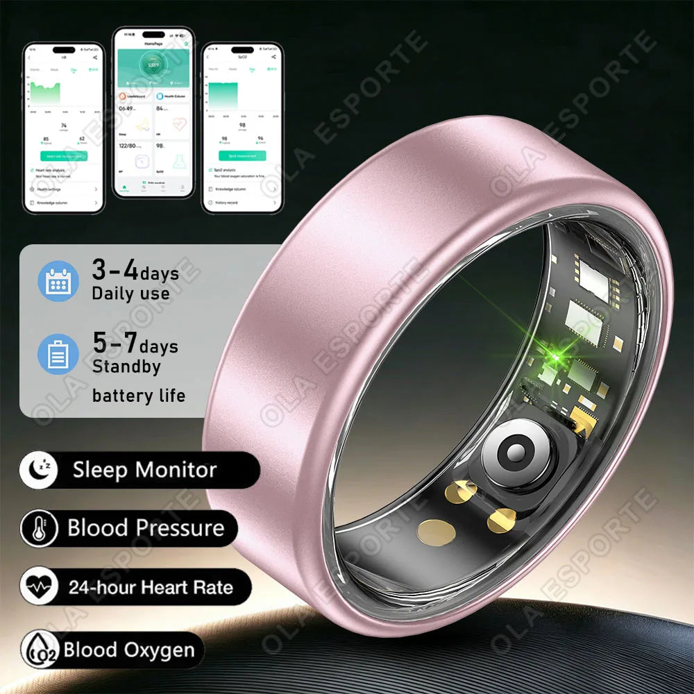New Blood Pressure Sleep Health Monitor Smart Ring Sport Remote Camera smartring IP68 Waterproof Care for family Rings Men Women Peaceful Pleasures Health and Wellness