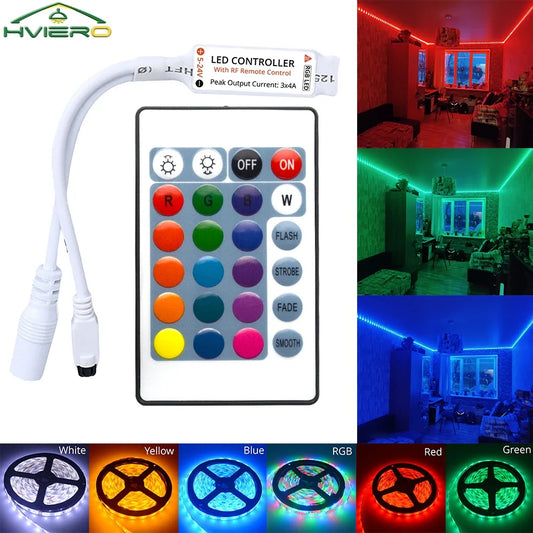 24-Key IR Remote RGB LED Strip Controller – DC 12V LED Strip Controller Oasis Select