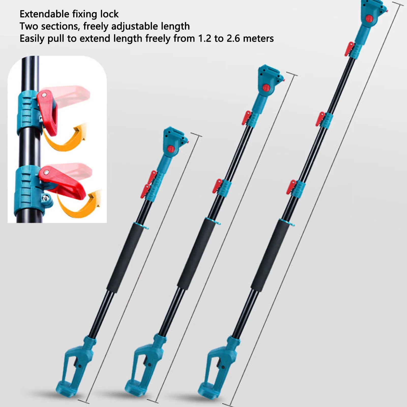 Electric Chainsaw Extension Pole Aluminum Alloy Adjustable Telescopic Rod for Electric Pruning Shears Hedge Trimmers Peaceful Pleasures Health and Wellness