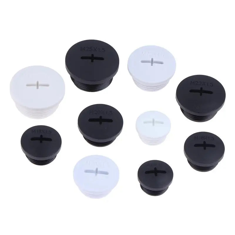New 10Pcs Cross Shaped Plastic Plugs Nylon Waterproof Quality Threaded Hole Plugs M16X1.5 M18X1.5 M20X1.5 M22X1.5 M25X1.5 Peaceful Pleasures Health and Wellness
