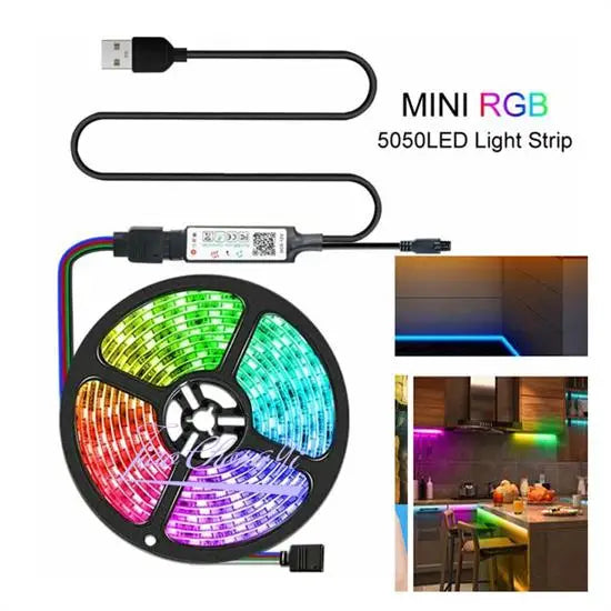 RGB LED Strip Light 5V USB TV Backlight 5050 SMD Bluetooth 1M–5M