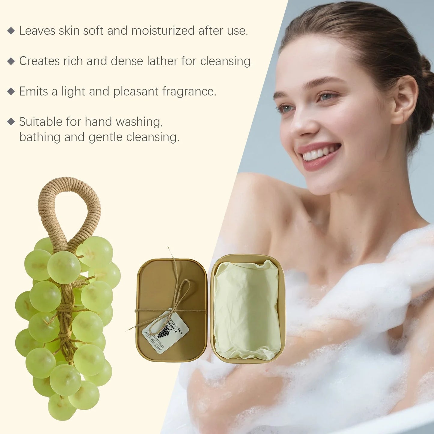Handmade Grape Bunch Soap Gift Box – Plant Extract Bar