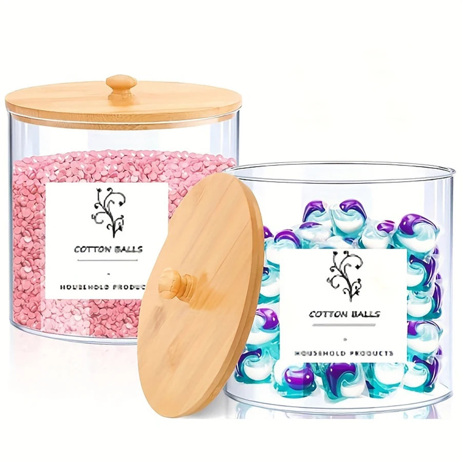 2 Pack Laundry Detergent Pods Container for Organizing Plastic Laundry Organization Storage Bathroom Jar Container for Detergent Peaceful Pleasures Health and Wellness
