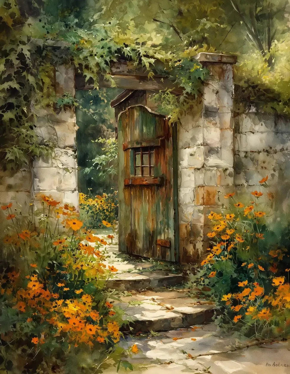 Retro Wildflower Farmhouse Canvas Wall Art | Unframed Print