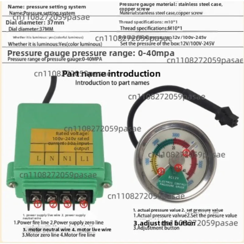 30MPA High Pressure Bike Pump with Gauge & Luminous Display