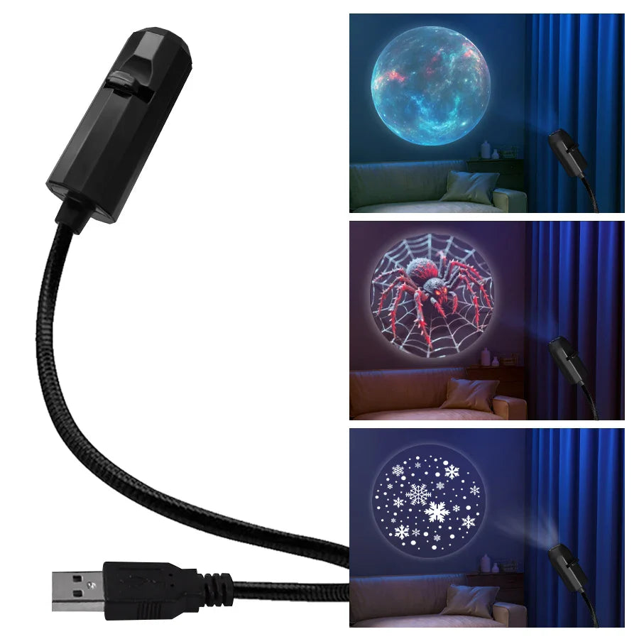 USB Projection Night Light – Planet, Halloween & Christmas Lamp