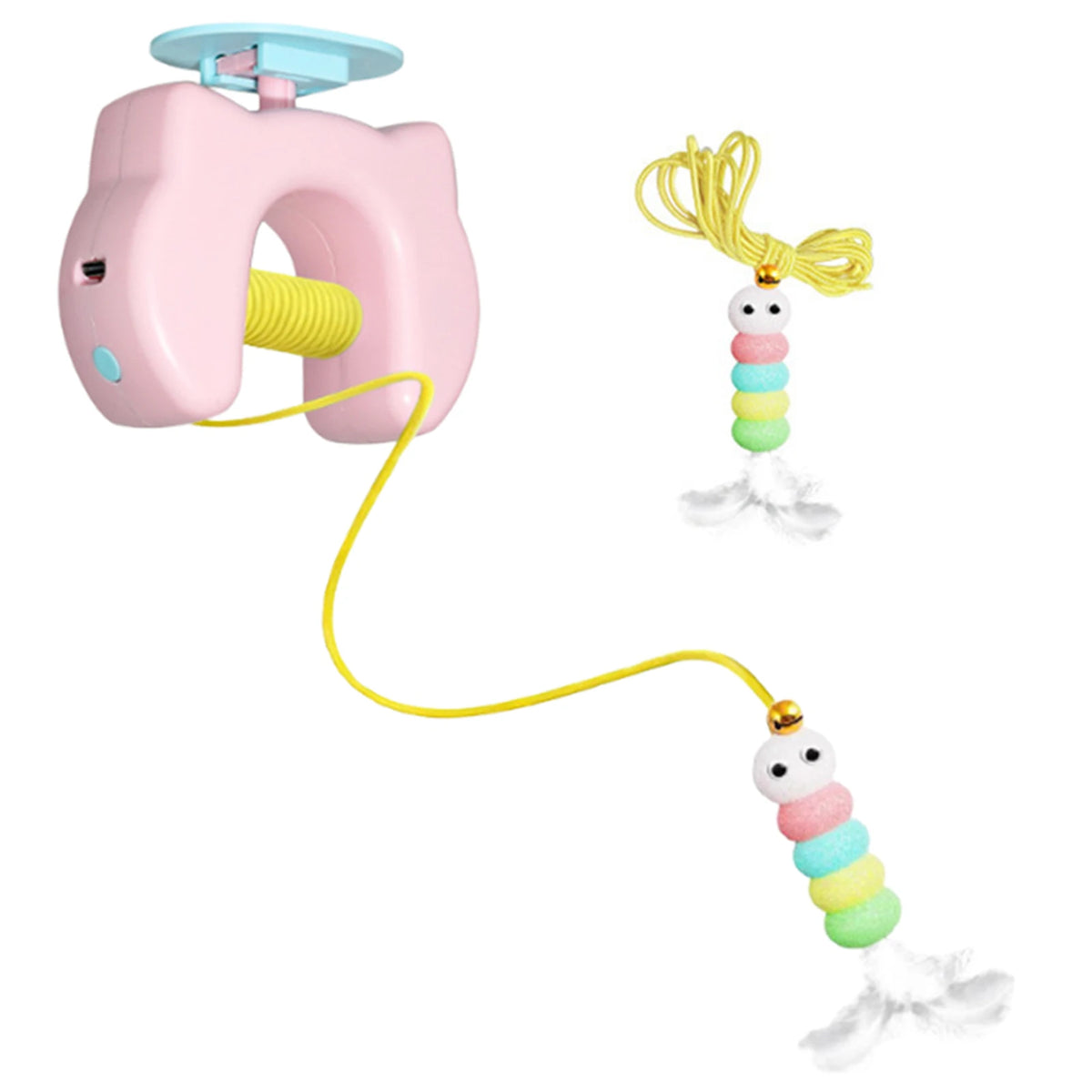 Interactive Cat Hanging Toys USB Charging Self-Play Pet Chase Toy Auto-Rebound Cat-Teasing Tool for Relieve Boredom Burn Energy Peaceful Pleasures Health and Wellness Suit with 1 Replacem 1