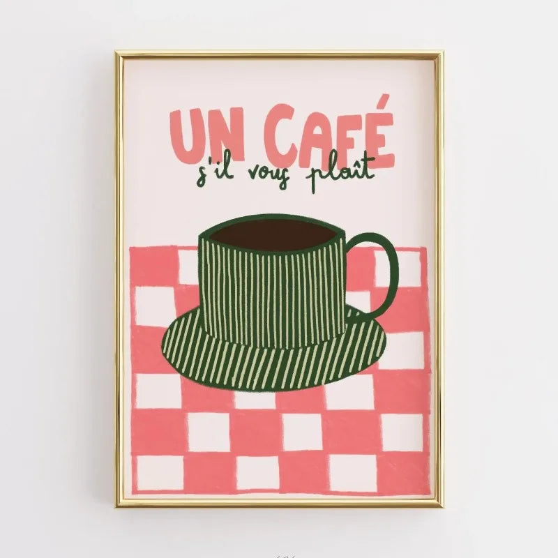 Funny Kitchen Coffee Quote Retro Canvas Wall Art Print
