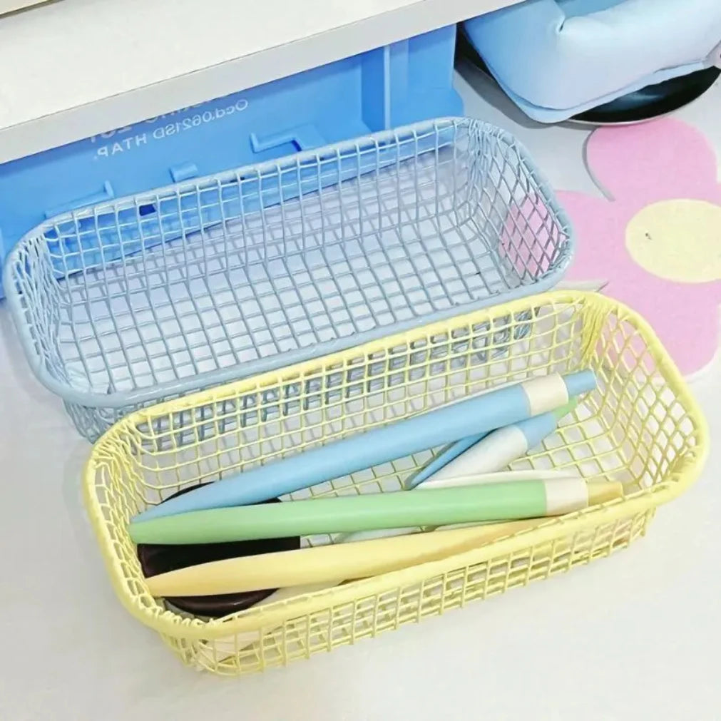 Metal Desktop Storage Basket – Desk Organizer & Sorting Holder