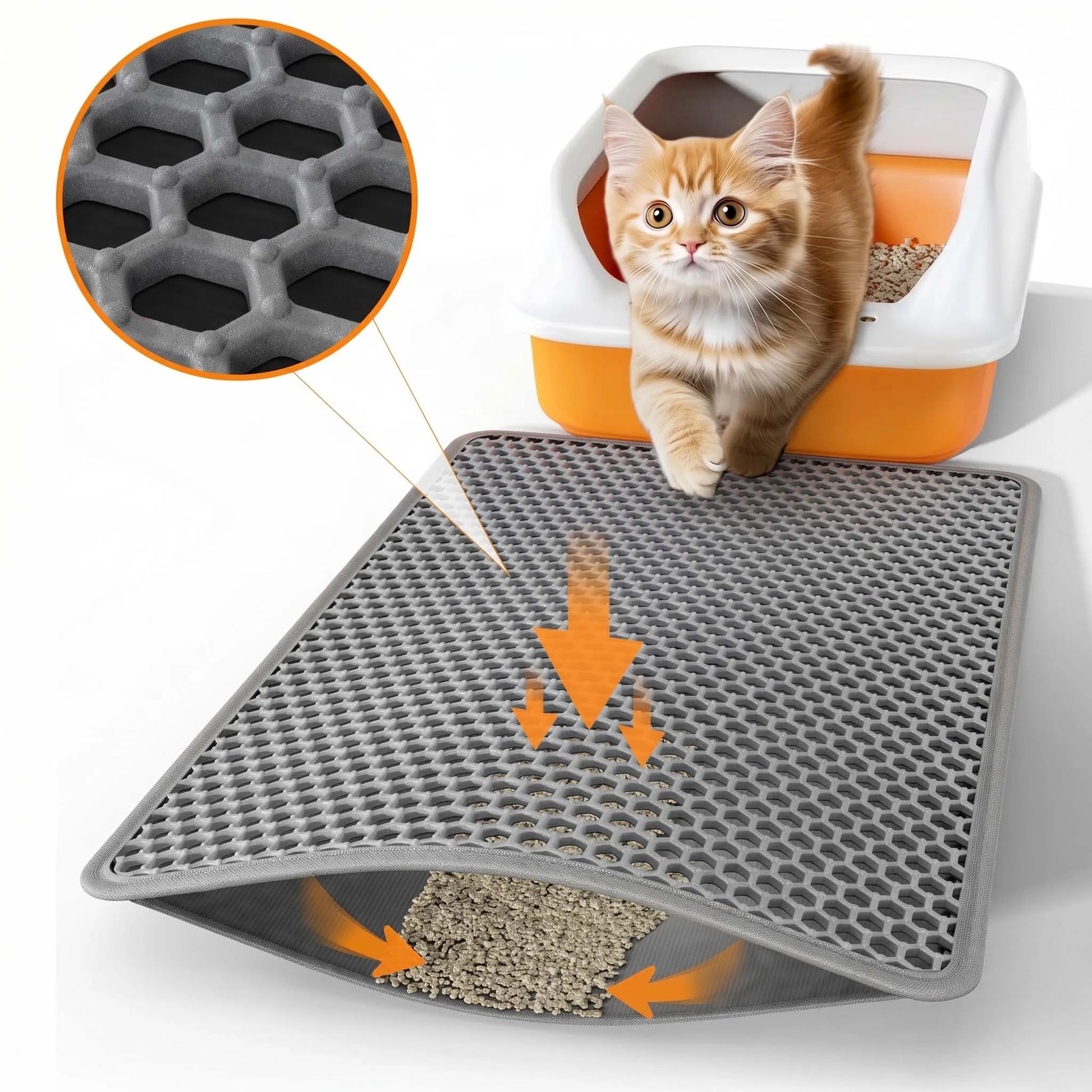 Pet Cat Litter Mat Waterproof Double Layer Cat Litter Trapping Pet Litter Box Mat Clean Pad Products For Cats Accessories Peaceful Pleasures Health and Wellness
