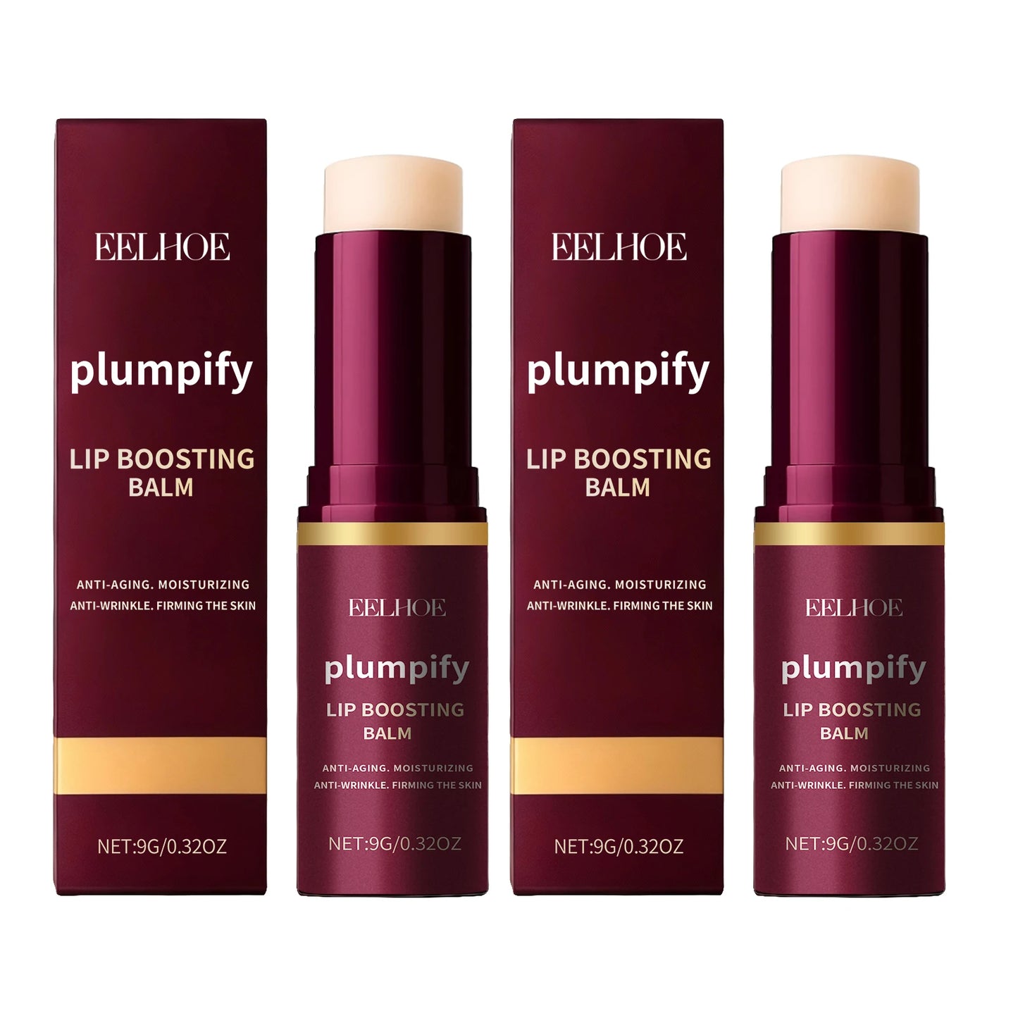 Lip Boosting Balm Moisturizing Softening Lips Reducing Fine Lines Enhance Lip Gloss Non Sticky Texture Daily Care Plump Lipstick Peaceful Pleasures Health and Wellness 2 X 9g Boxed