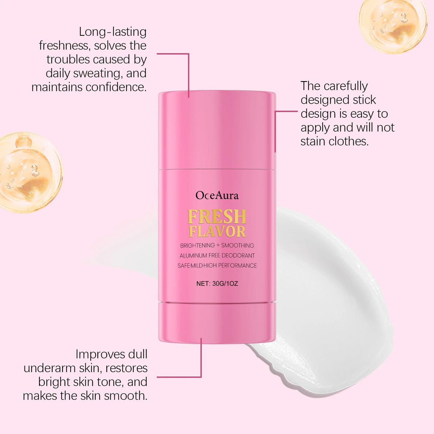 30g Alcohol-Free Natural Deodorant Stick | Moisturizing Balm