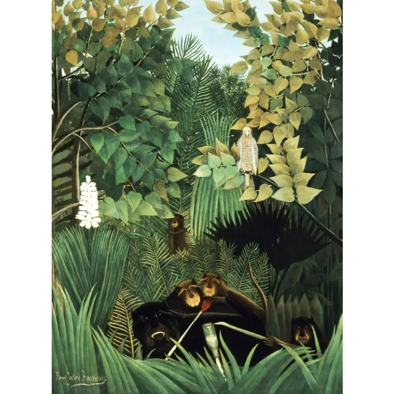 Henri Rousseau Merry Jesters Tropical Jungle Canvas Wall Art Canvas Wall Art Peaceful Pleasures Health and Wellness 7 50x70cm Unframed