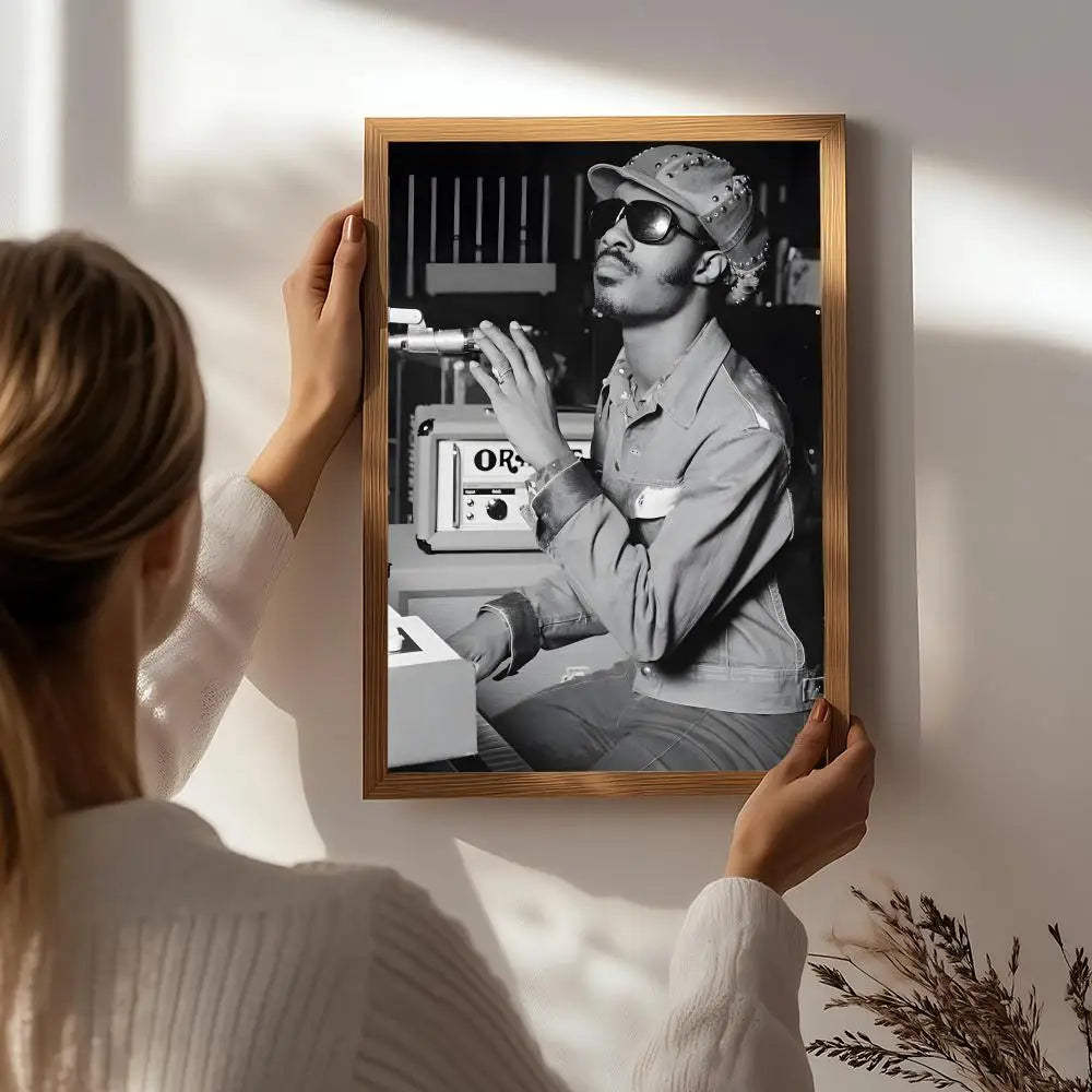 Singer S-Stevie Wonder Poster HD Self Adhesive Waterproof Wall Art Ideal for Home Office Dorm Bedroom Great Gift Peaceful Pleasures Health and Wellness White2 15X20cmNoframe