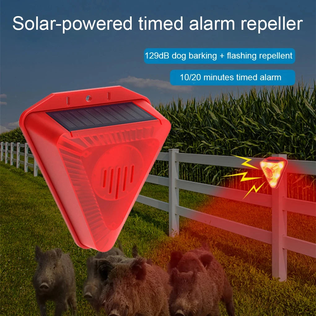 Solar Alarm Lamp 129dB Wireless Motion Sensor Siren Outdoor Waterproof Wild Wolf Alarm System Detector Peaceful Pleasures Health and Wellness