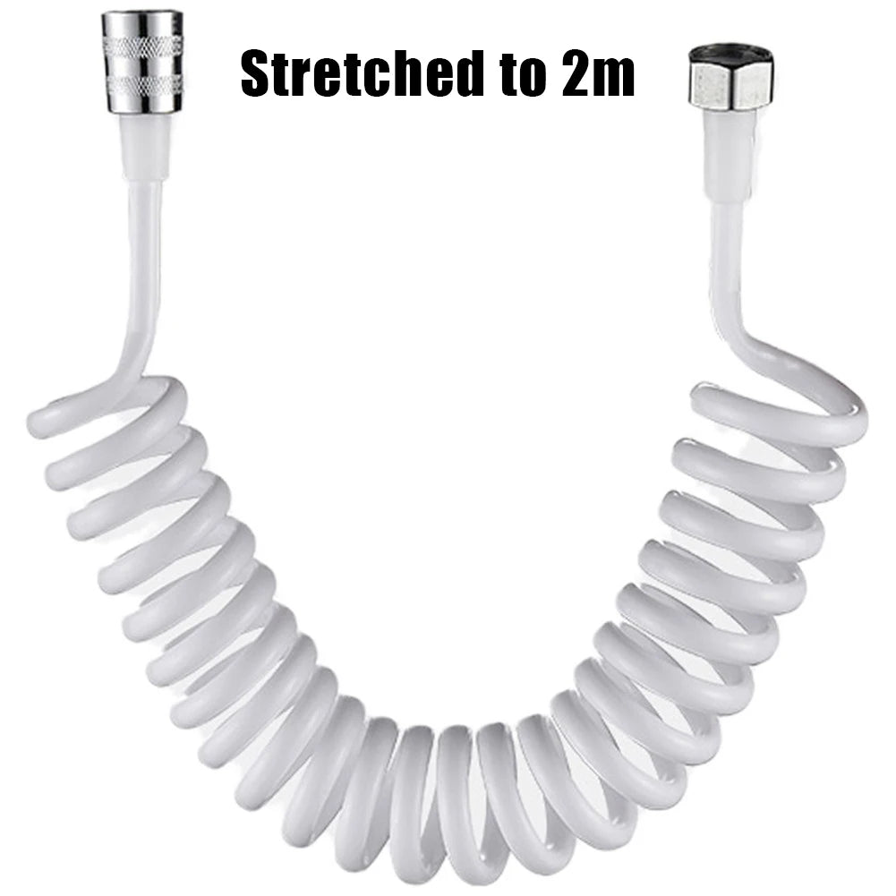 1 5M 2M Telephone Line Shower Hose Anti-wrap Spring Flexible Sprayer