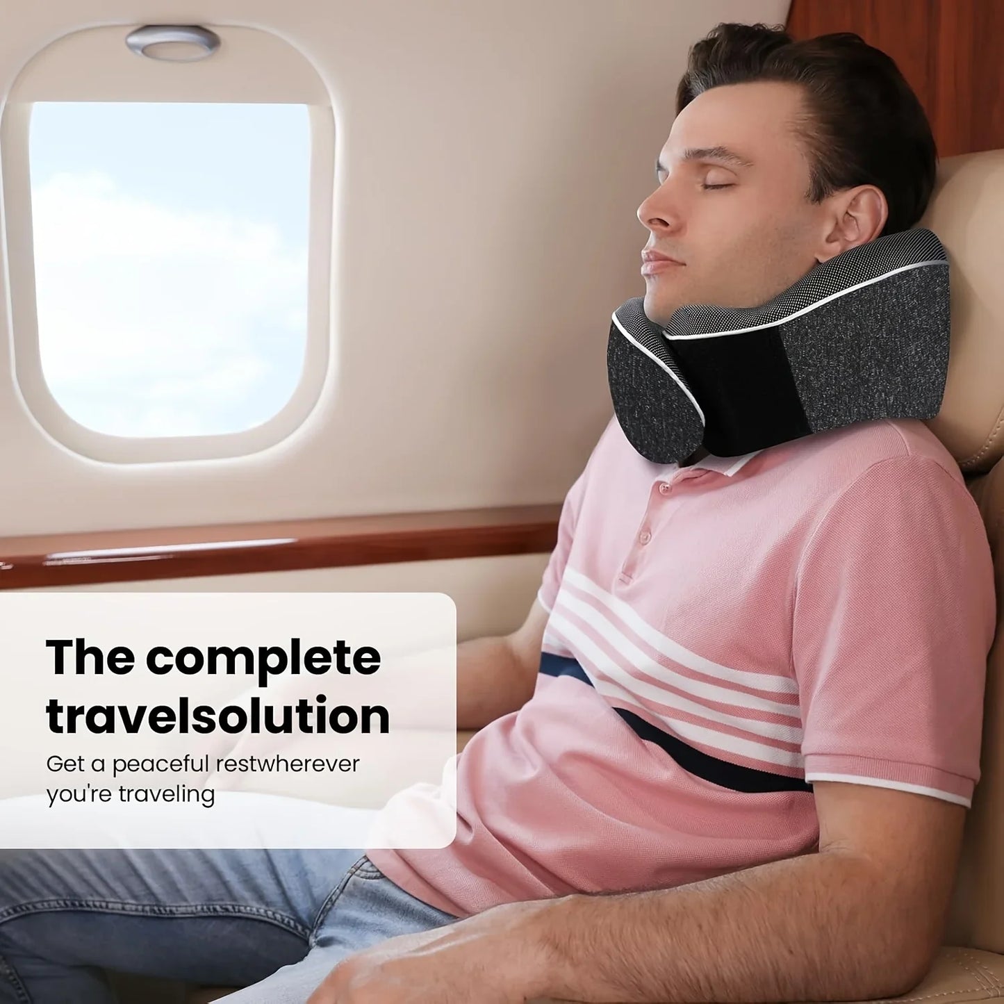 Memory Foam U-Shape Travel Neck Pillow – Snail Style Adjustable