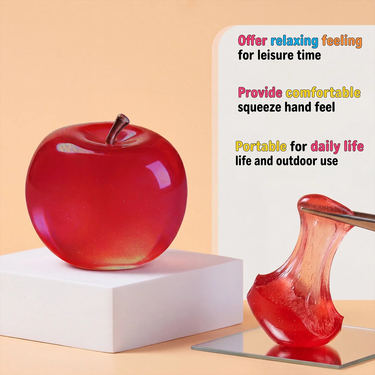 Apple Squishy Squeeze Ball – Soft TPR Fidget Sensory Toy