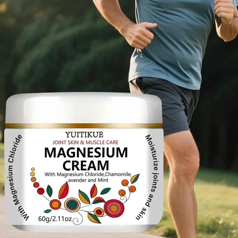 Yuitikue Magnesium Cream, 60g Joint Skin & Muscle Care Cream with Magnesium Chloride, Chamomile, Lavender & Mint Peaceful Pleasures Health and Wellness