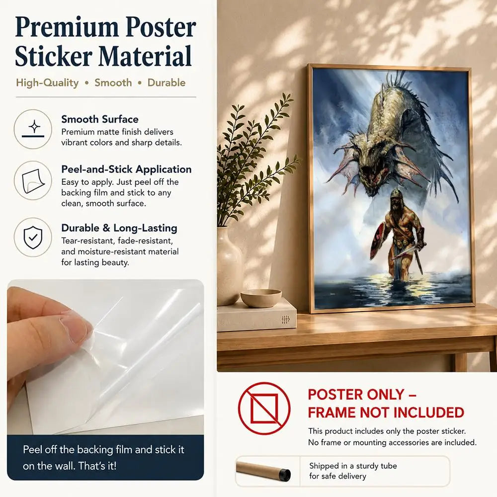 Frank Frazetta HD Poster – Self-Adhesive Waterproof Wall Art Wall Art Poster Peaceful Pleasures Health and Wellness
