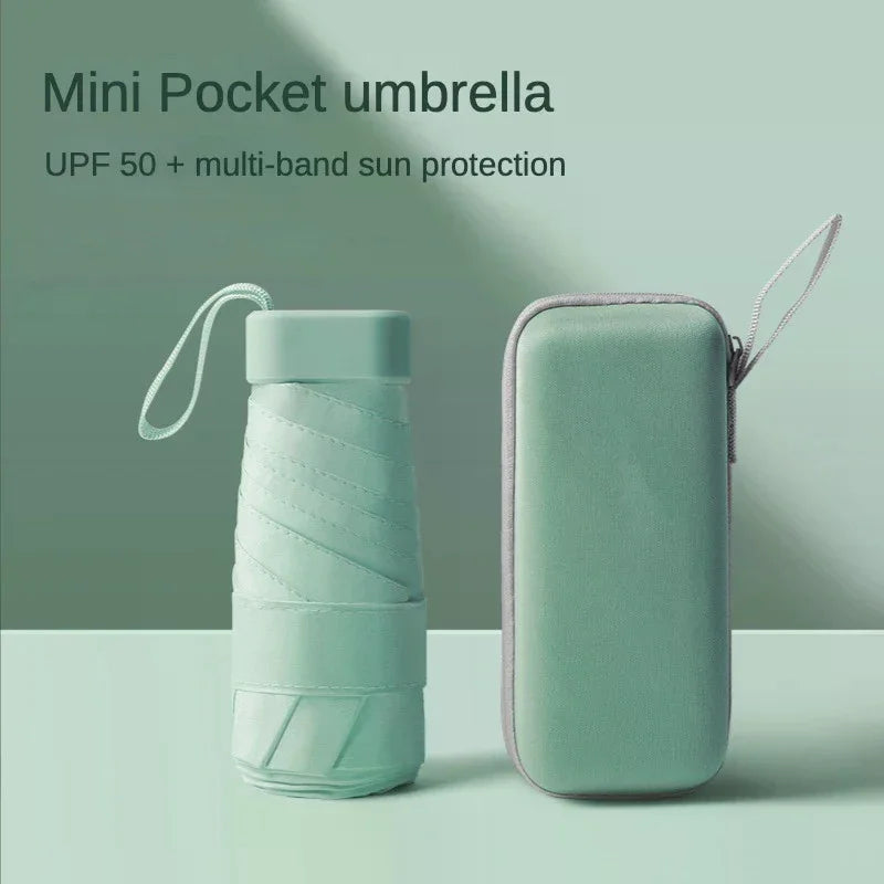Mini Umbrella Capsule Umbrella Sunny And Rainy Dualuse Rainproof Sun Protection Outdoor Traveling Portable Parasol Umbrella Peaceful Pleasures Health and Wellness