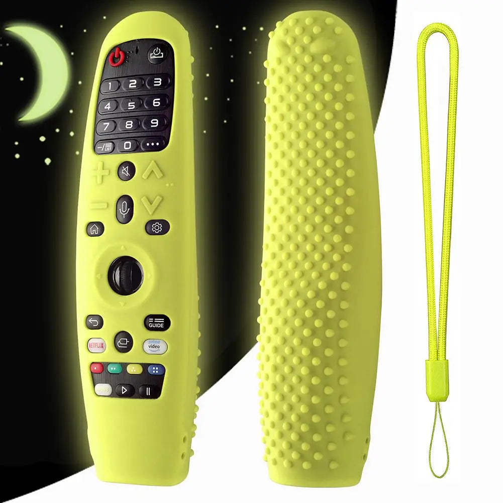 New For LG Smart TV AN-MR650A600 20GA 19BA Remote Control Case Soft Silicone Protective Cover Compatible Replacement Accessories Peaceful Pleasures Health and Wellness Luminous green