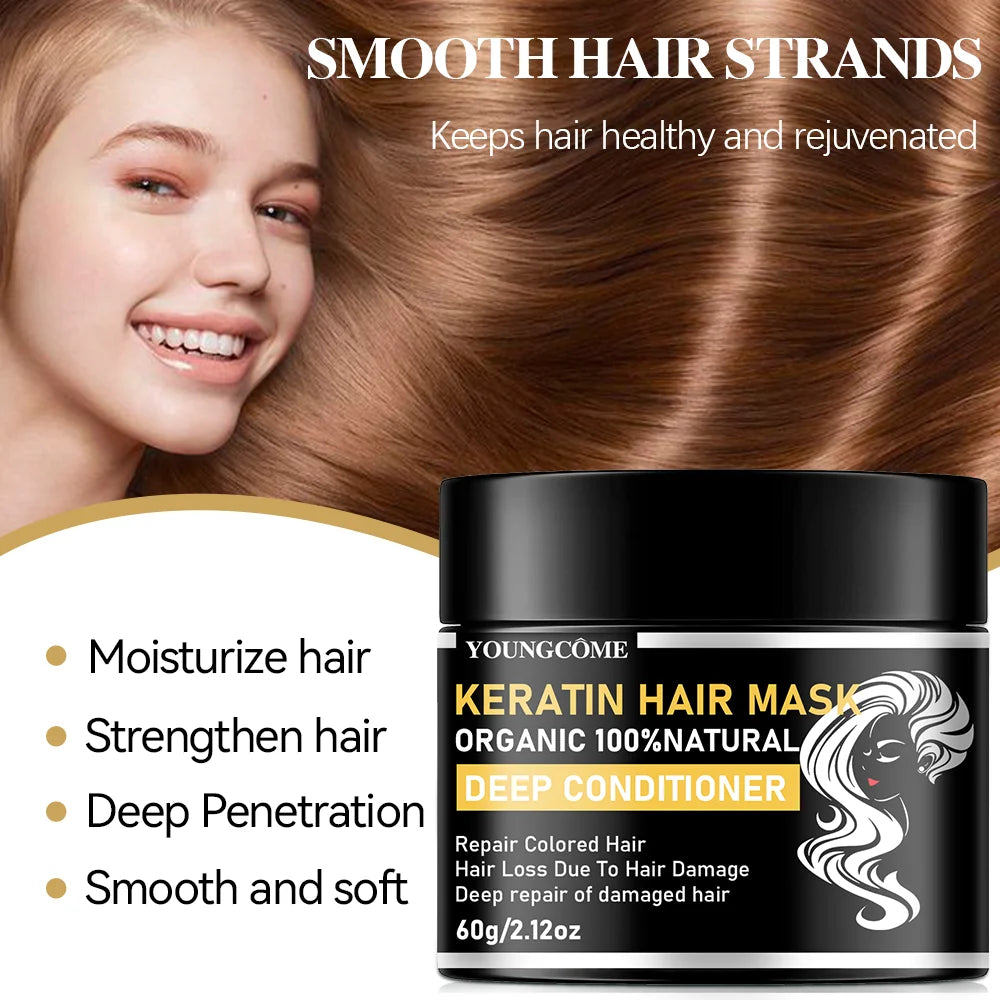 YOUNGCOME Keratin Hair Mask – Repair, Smooth & Frizz Control