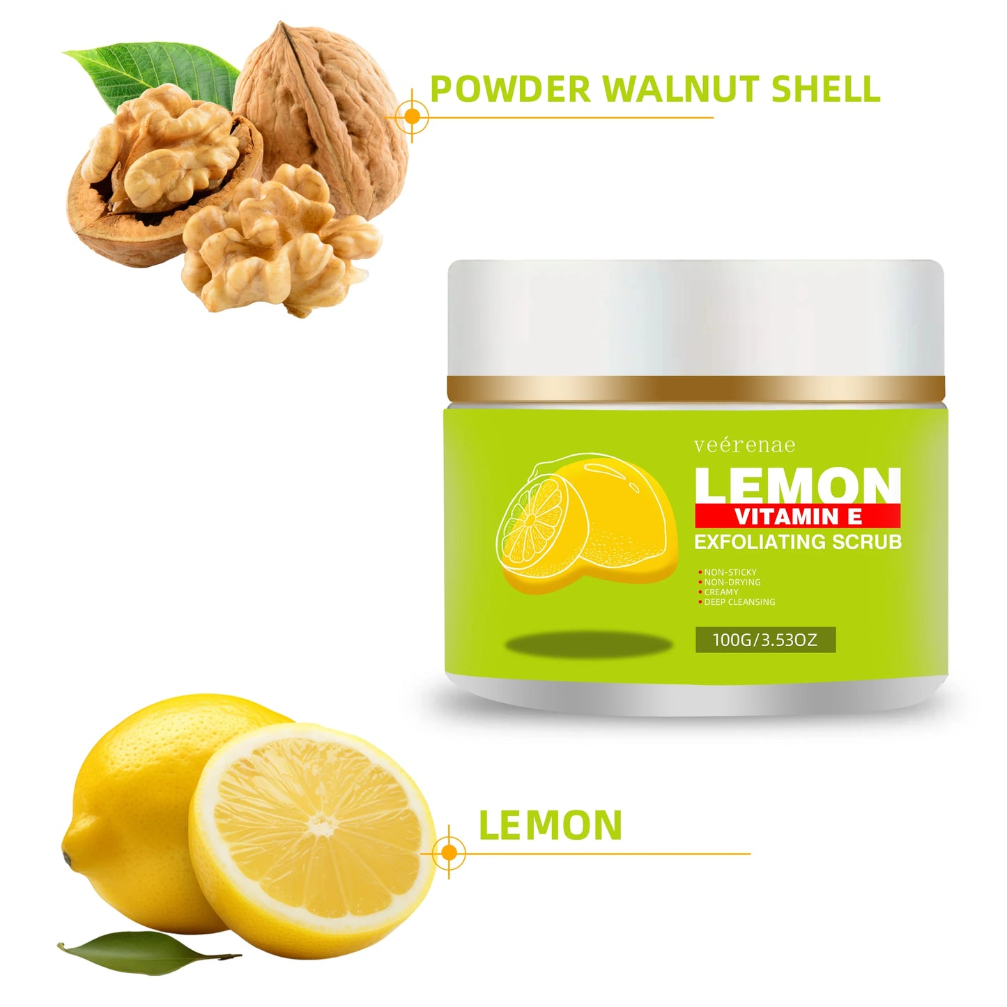 Lemon & Vitamin E Hypoallergenic Face Scrub – All Skin Types