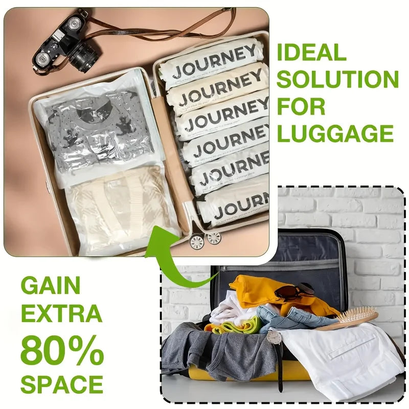 2pcs Hand-Rolled Travel Vacuum Storage Bags – No Pump Needed, Space-Saving Travel Bags for Camping, Picnics and Road Trips Peaceful Pleasures Health and Wellness